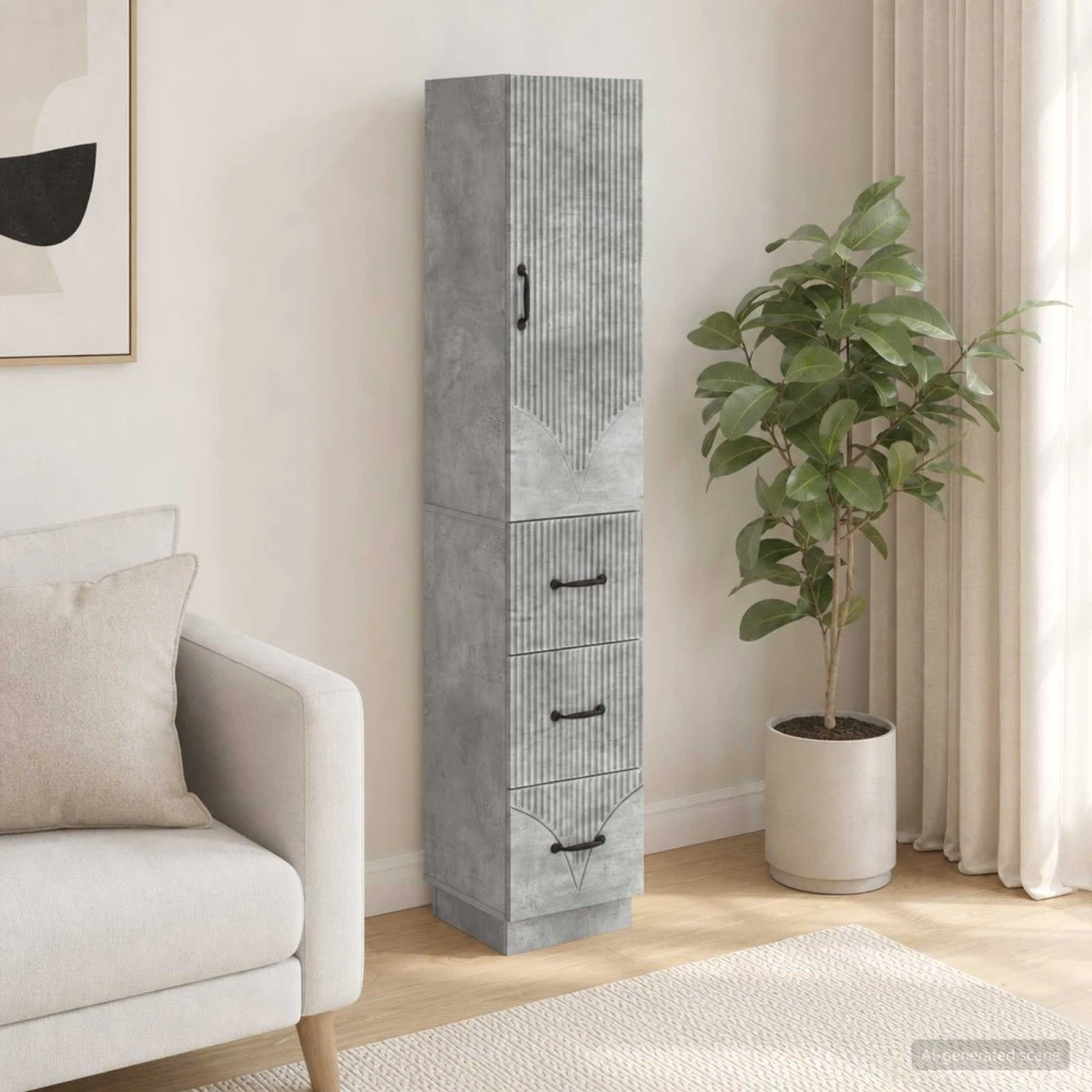 vidaXL Skab Sæt 2 stk. Betongrå 33 x 34,5 x 87 cm