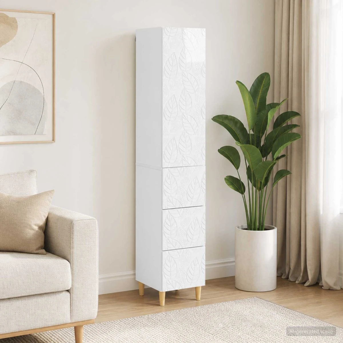 vidaXL Skab Sæt 2 stk. 33 x 34,5 x 90 cm Hvid Højglans
