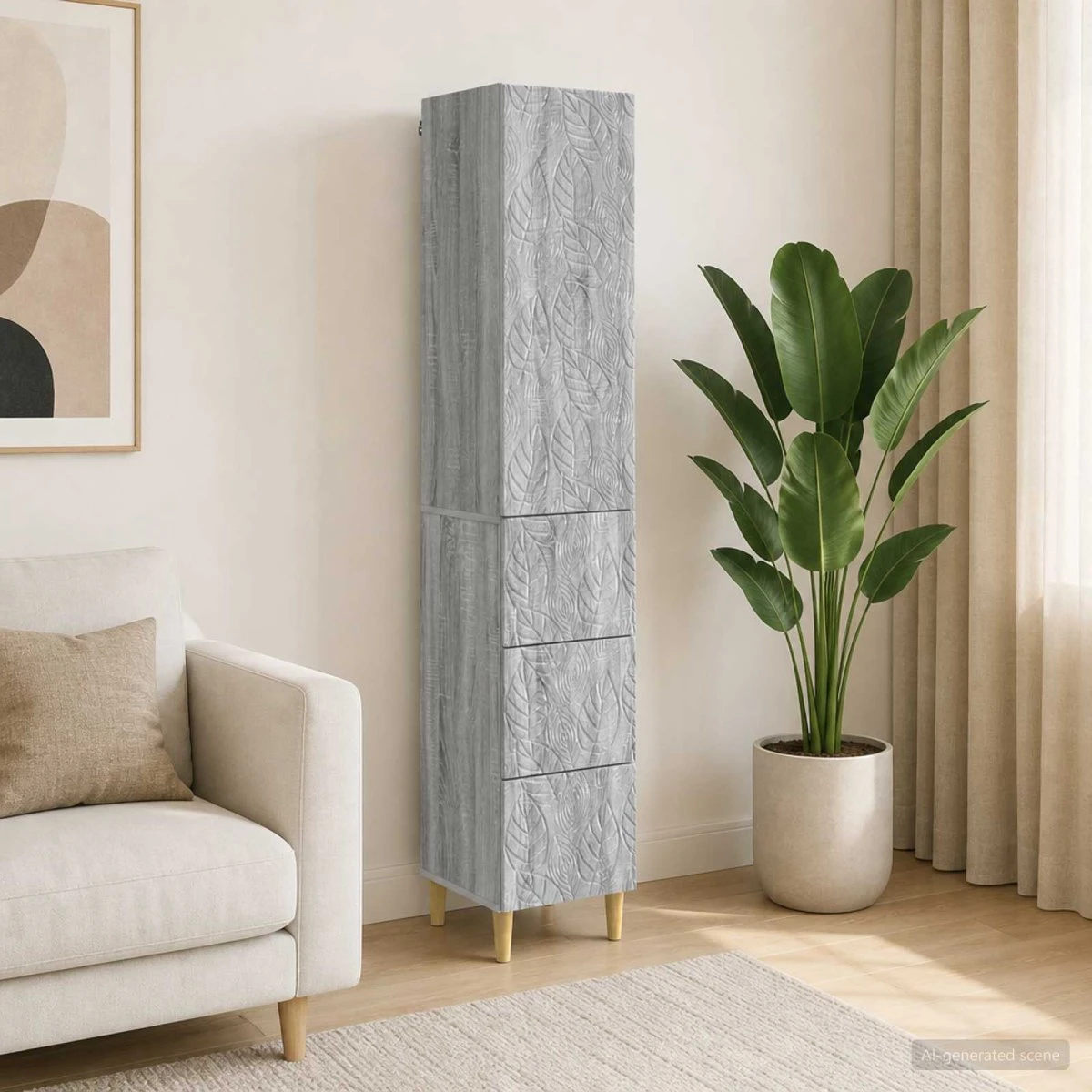 vidaXL Skab Sæt 2 stk. 33x34,5x90 cm Grå Sonoma