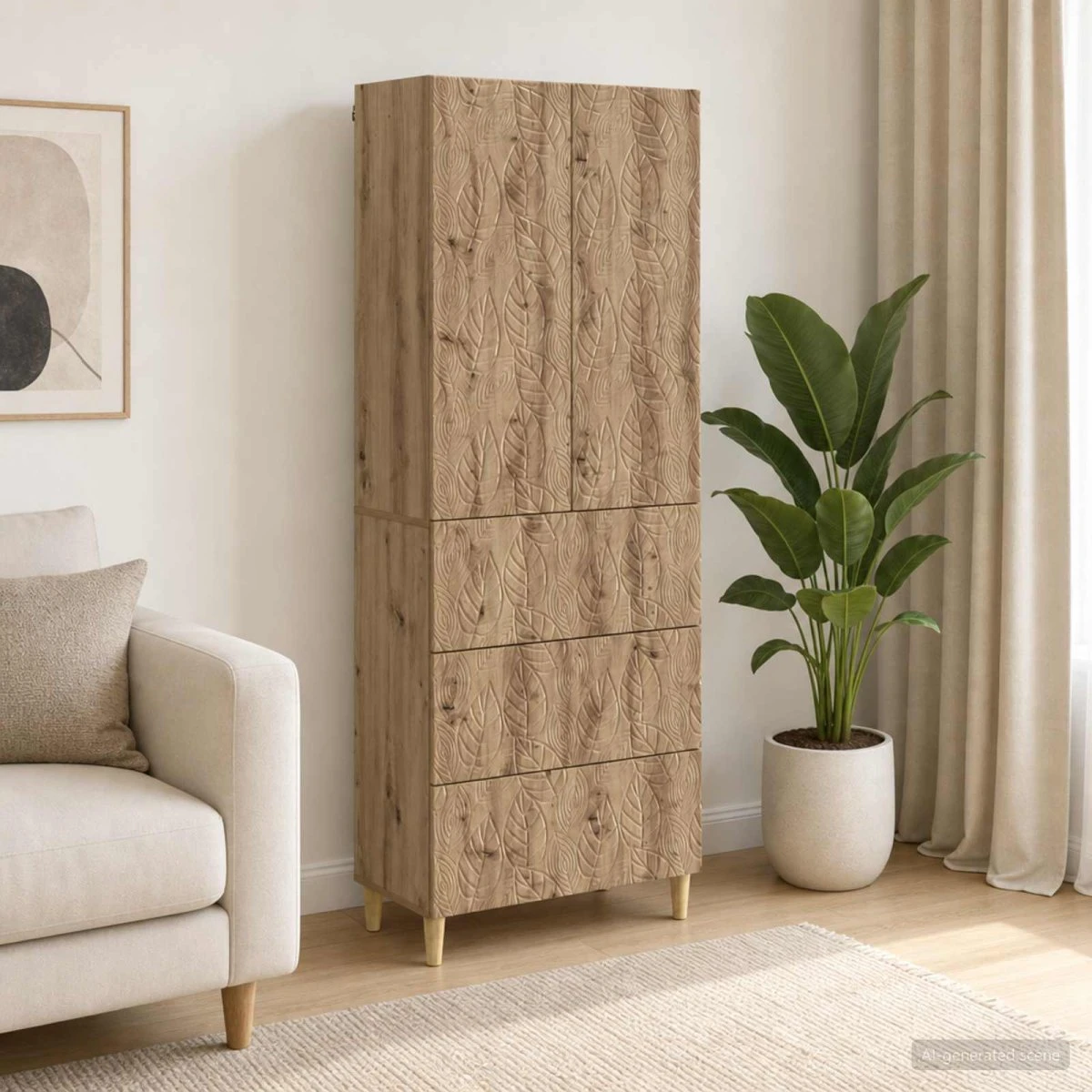 vidaXL Skab Sæt 2 stk. 66 x 34,5 x 90 cm Artisan-eg