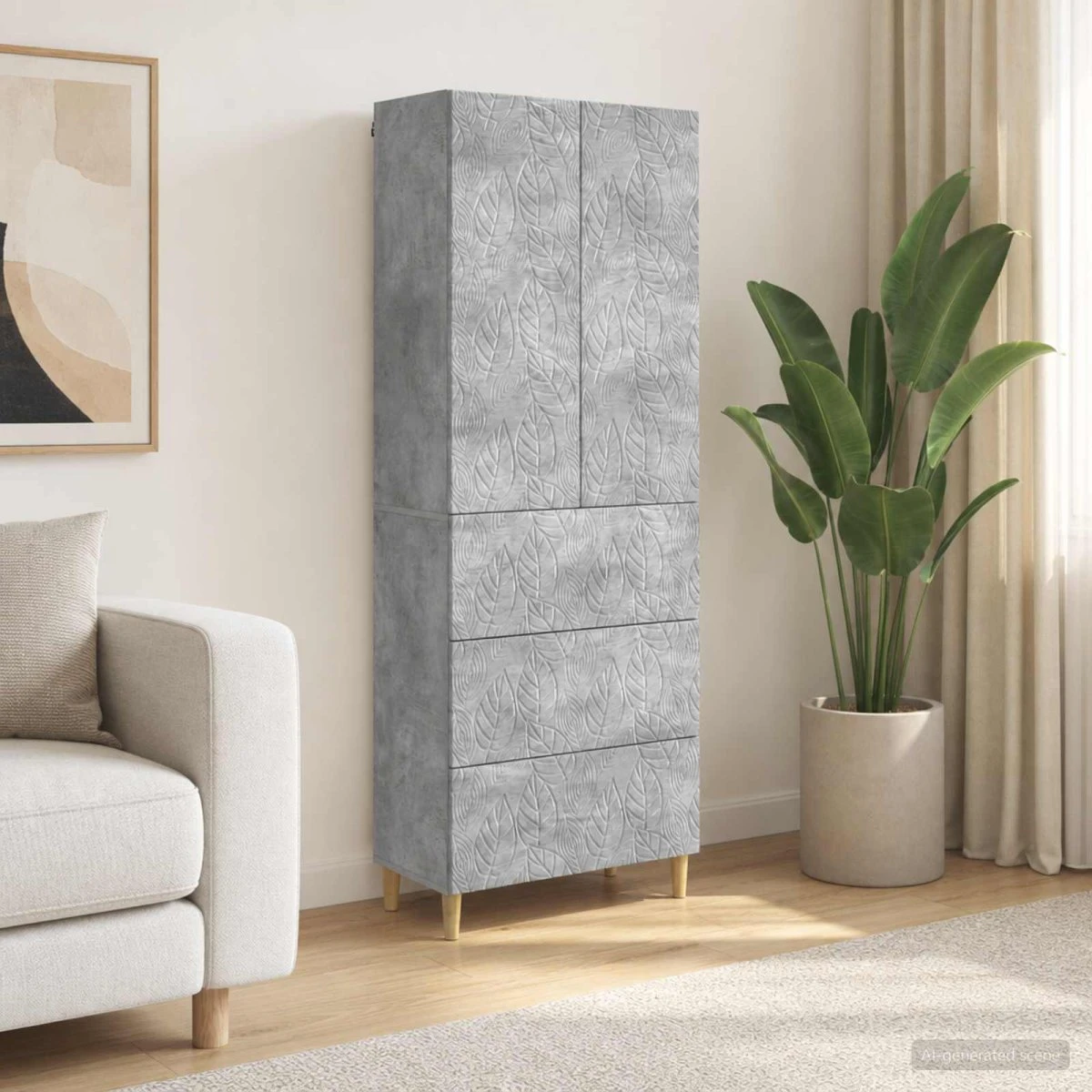 vidaXL Skab Sæt 2 stk. 66x34,5x90 cm - Betongrå