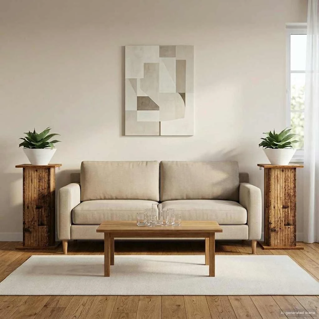 vidaXL Planteholder 2 stk. Gammelt træ 30,5 x 30 x 60,5 cm