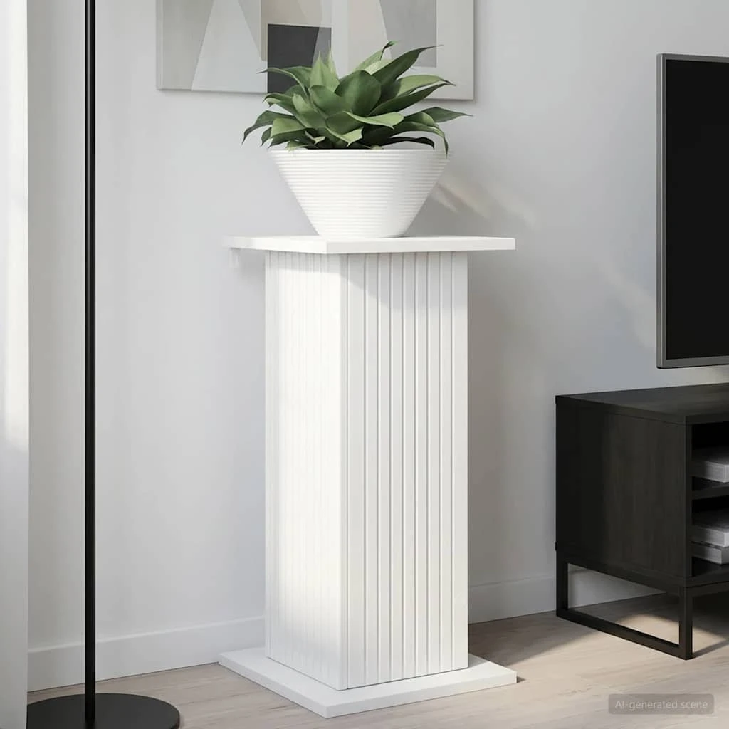 vidaXL Planteholder Hvid Højglans 30,5 x 30 x 60,5 cm