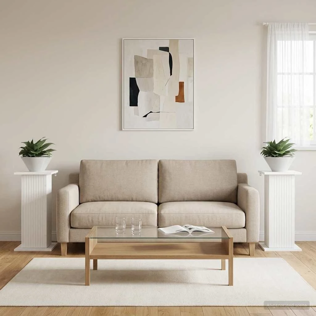 vidaXL Planteholder 2 stk. Hvid 30,5 x 30 x 60,5 cm