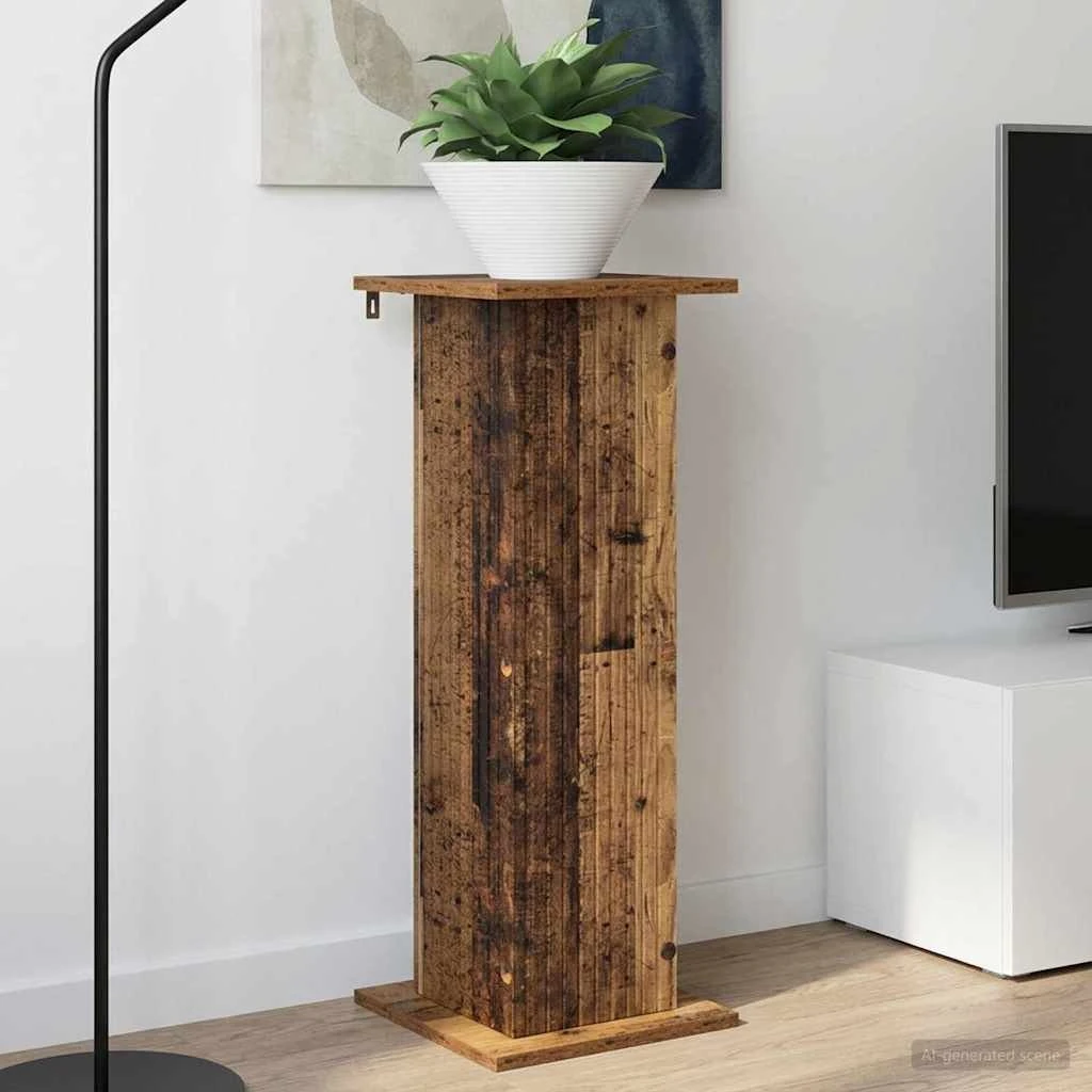 vidaXL Planteholder i gammelt træ, 30,5 x 30 x 80,5 cm