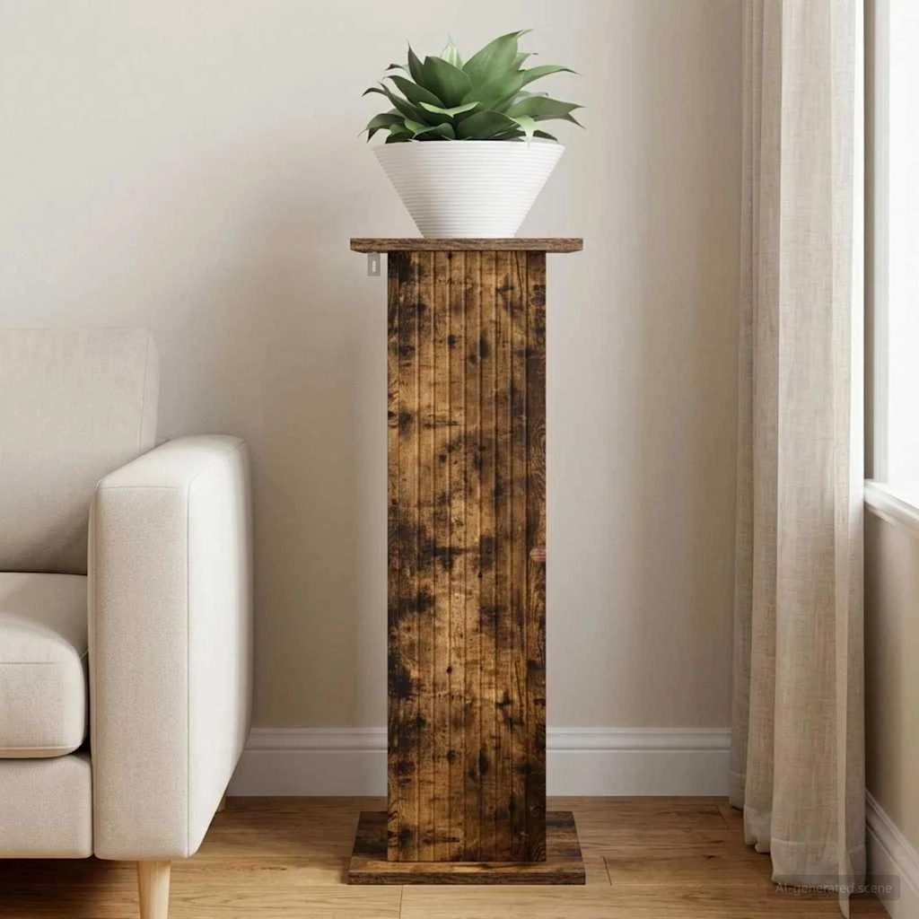 vidaXL Planteholder Røget eg 30,5 x 30 x 80,5 cm