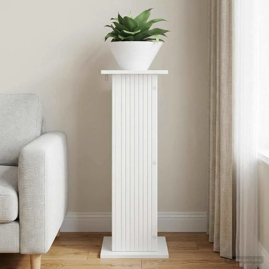 vidaXL Planteholder Hvid Højglans 30,5 x 30 x 80,5 cm