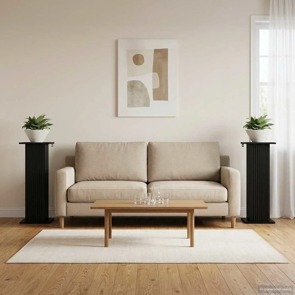 vidaXL Planteholder 2 stk. Sort 30,5 x 30 x 80,5 cm