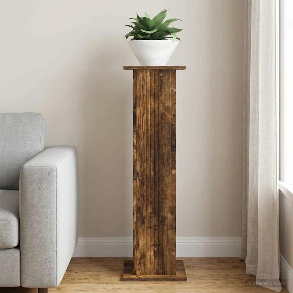vidaXL Planteholder Røget eg, 30,5 x 30 x 100,5 cm