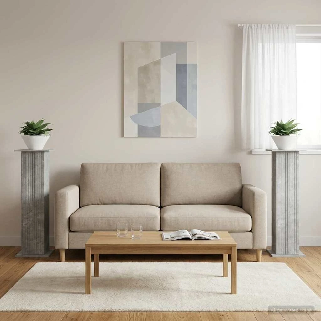 vidaXL Planteholder 2 stk. Betongrå 30,5 x 30 x 100,5 cm