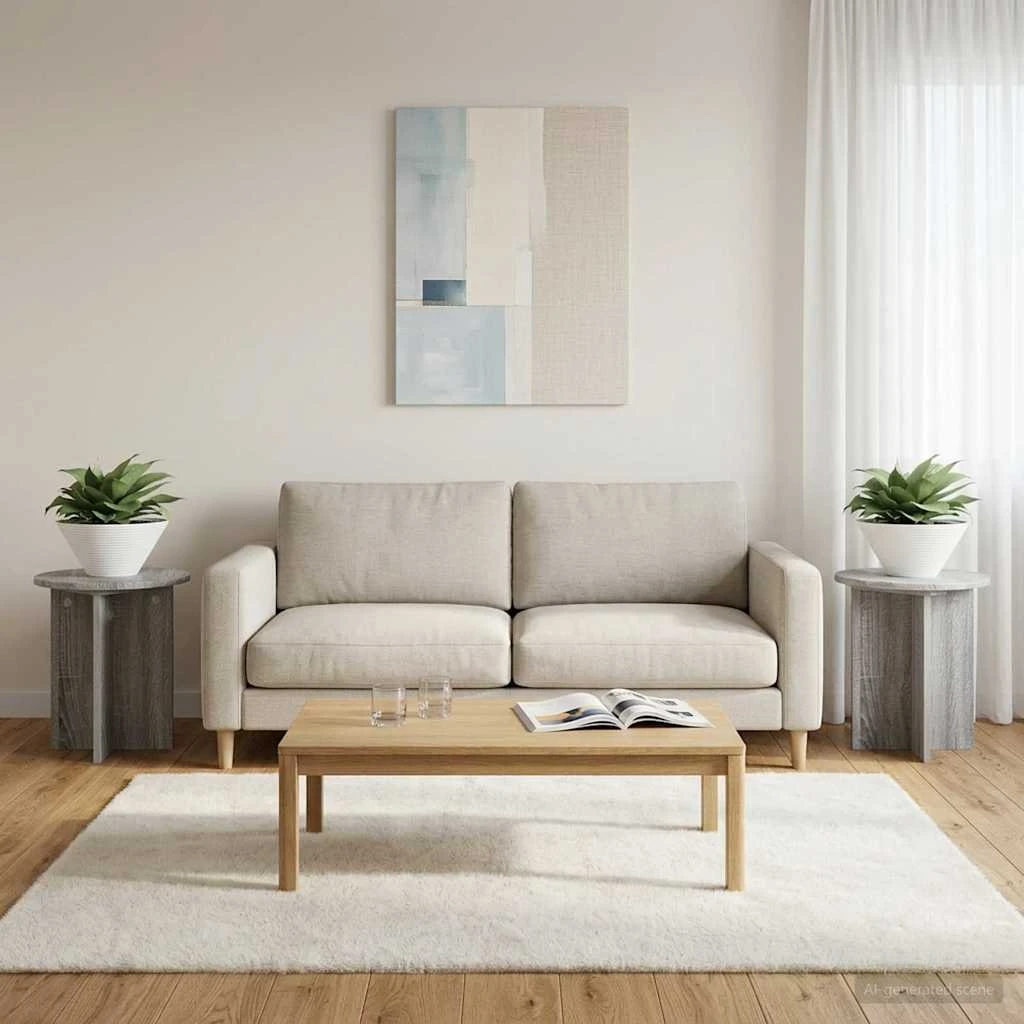 vidaXL Planteholder 2 stk. Grå Sonoma-eg 40x40x40 cm