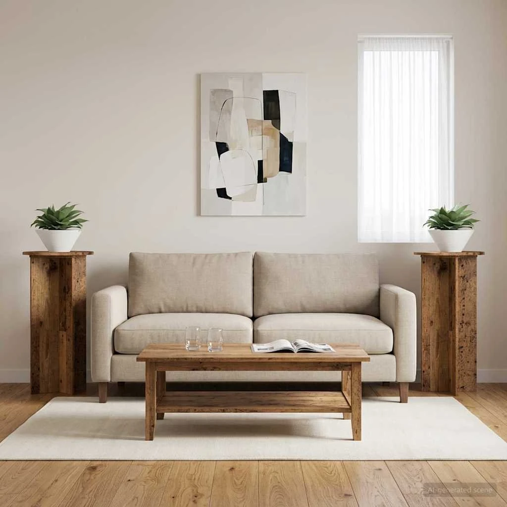 vidaXL Planteholder 2 stk. Gammelt træ 40x40x80 cm