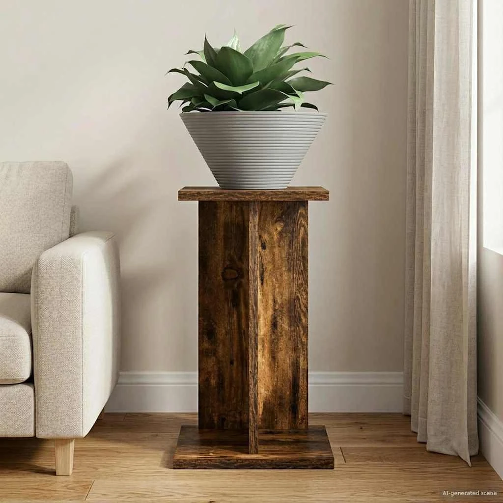 vidaXL Planteholder Røget Eg - 25 x 25,5 x 40,5 cm