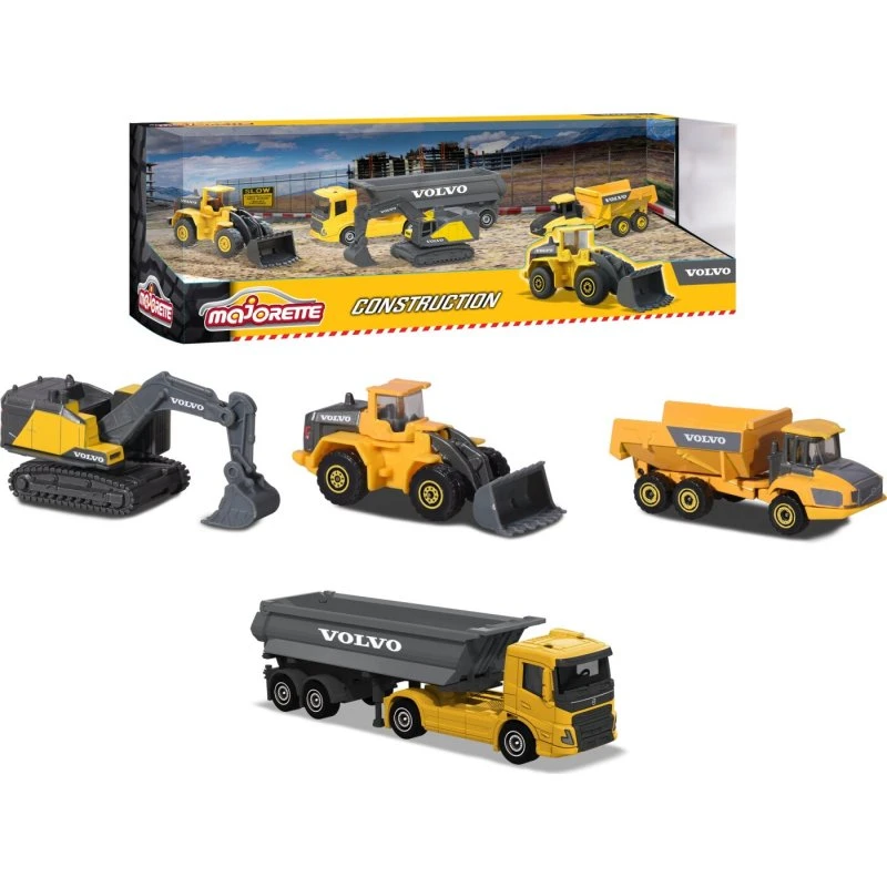 Majorette Volvo Construction Gavesæt – 4 metalbyggekøretøjer