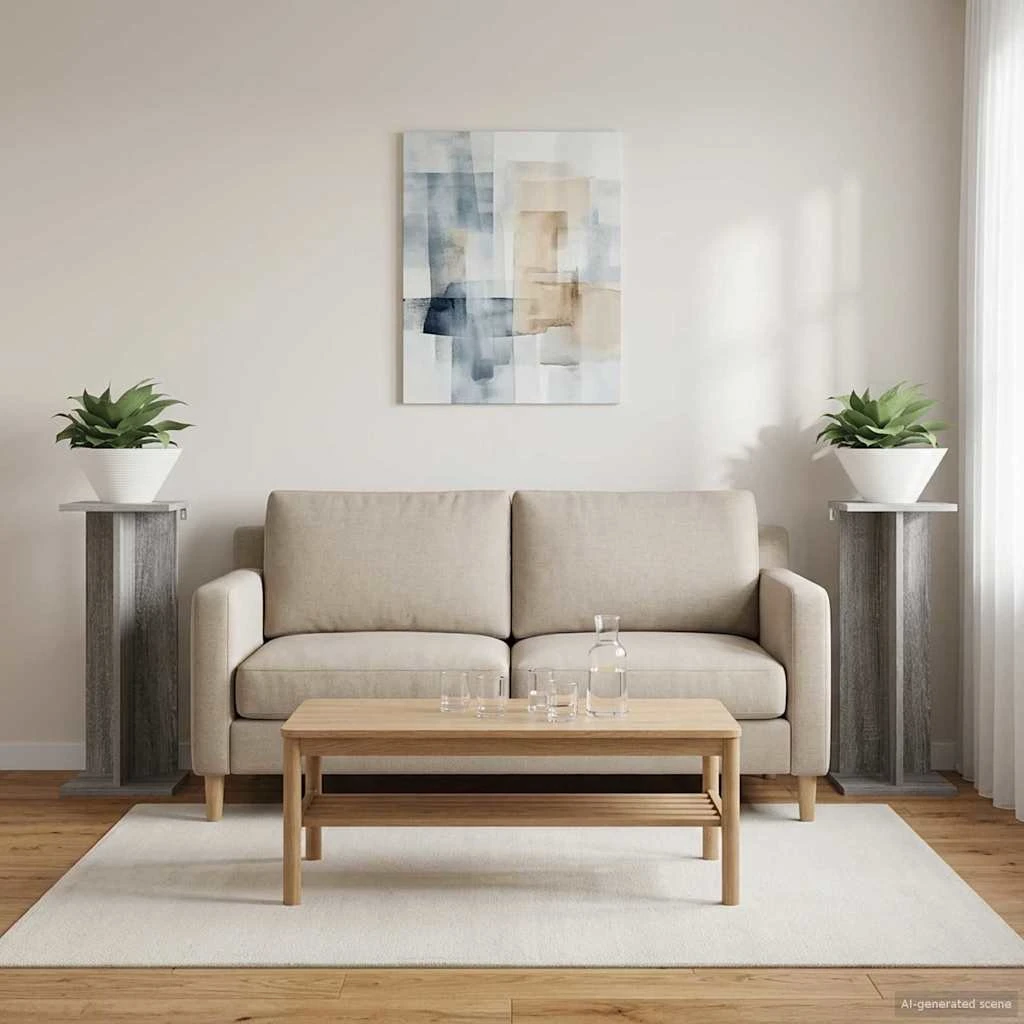 vidaXL Planteholder 2 stk. Grå Sonoma 25 x 25,5 x 60,5 cm