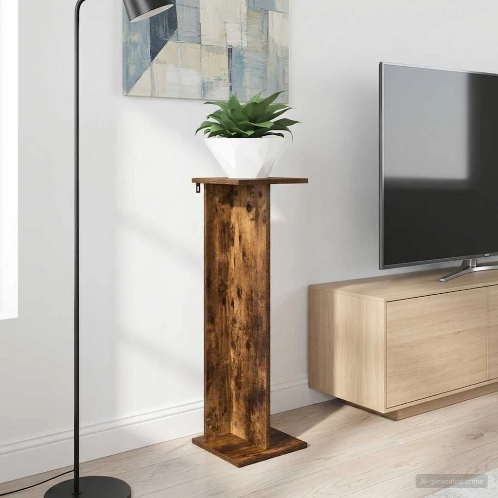 vidaXL Planteholder Røget Eg 25 x 25,5 x 80,5 cm