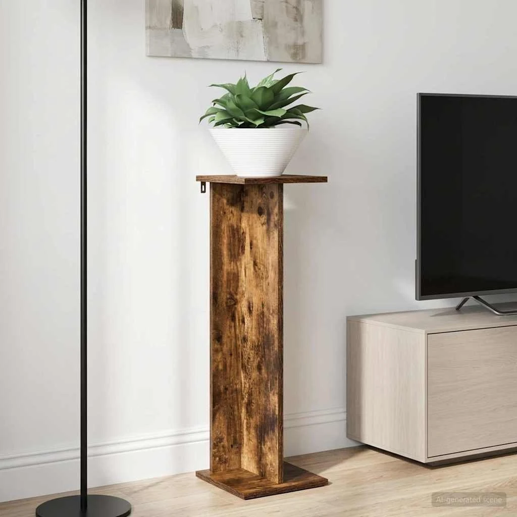 vidaXL Planteholder 2 stk. Røget eg 25 x 25,5 x 80,5 cm