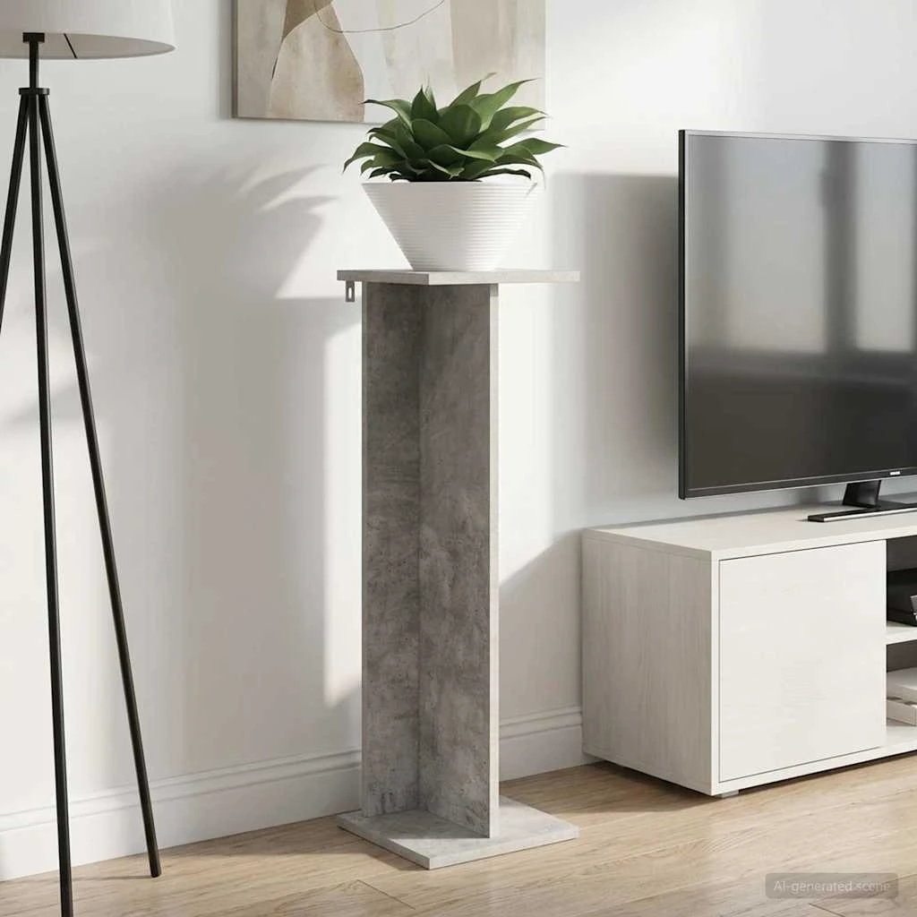 vidaXL Planteholder Betongrå 25 x 25,5 x 80,5 cm i træ