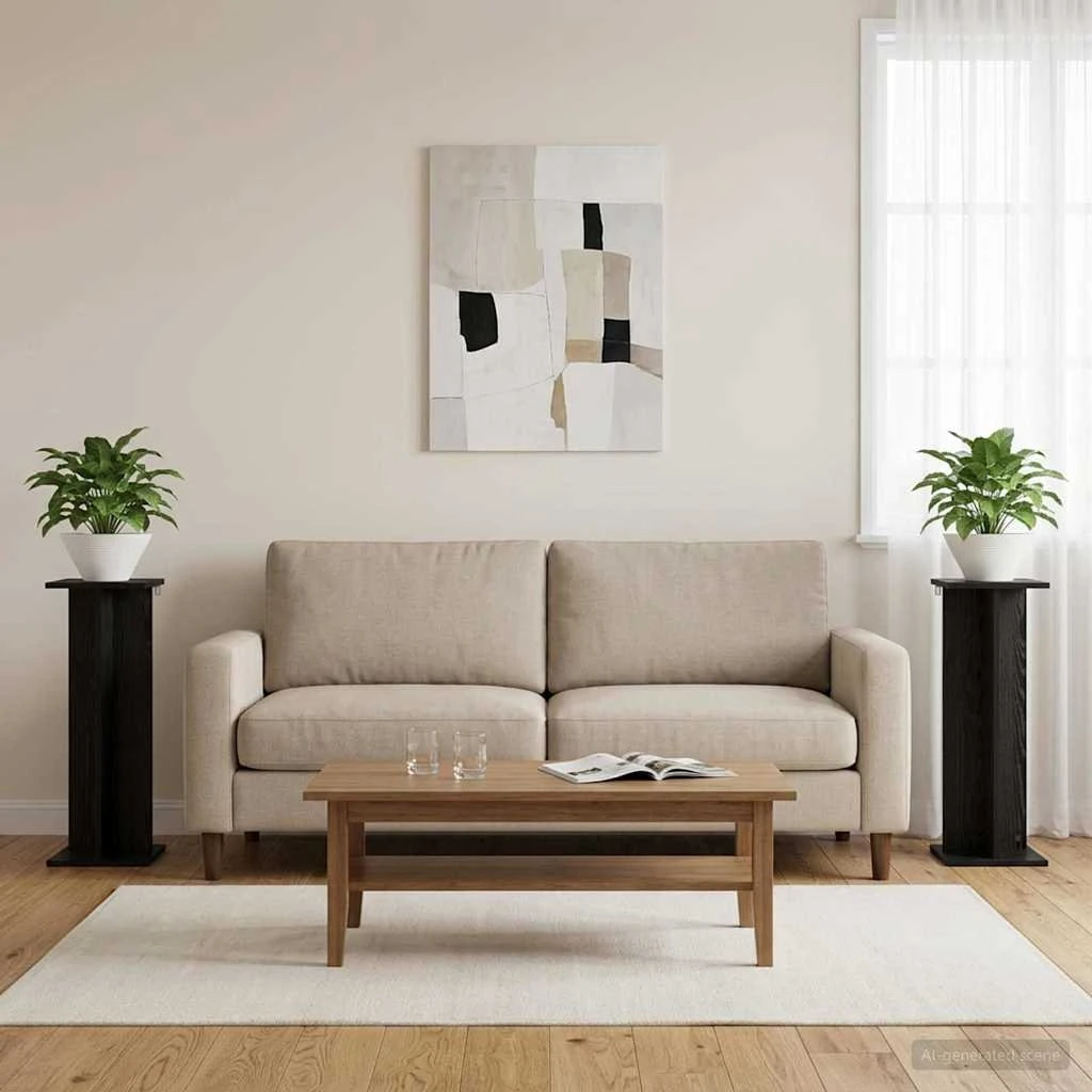 vidaXL Planteholder 2 stk. Sort Eg 25 x 80,5 cm