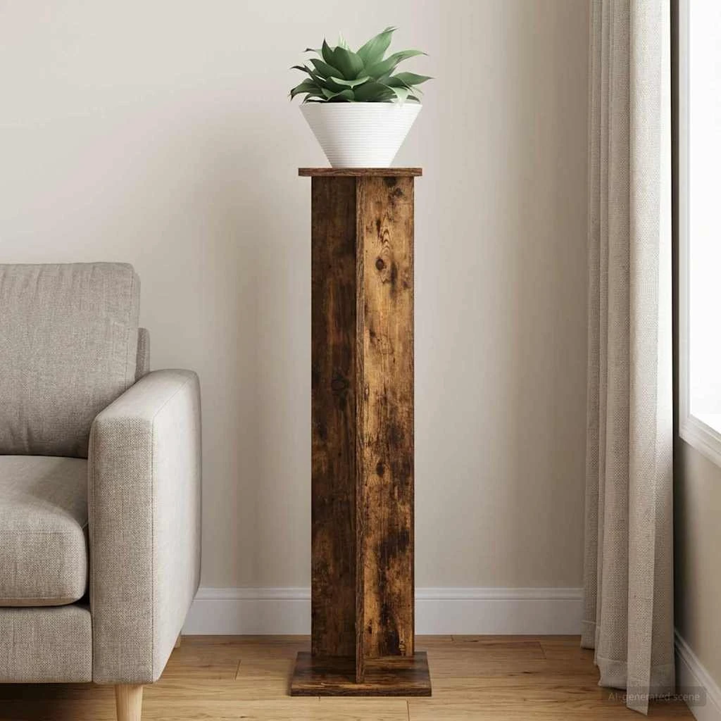 vidaXL Planteholder Røget Eg 25 x 25,5 x 100,5 cm