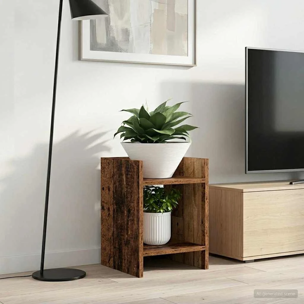vidaXL Planteholder 2 stk. Gammelt træ 30x30x40 cm