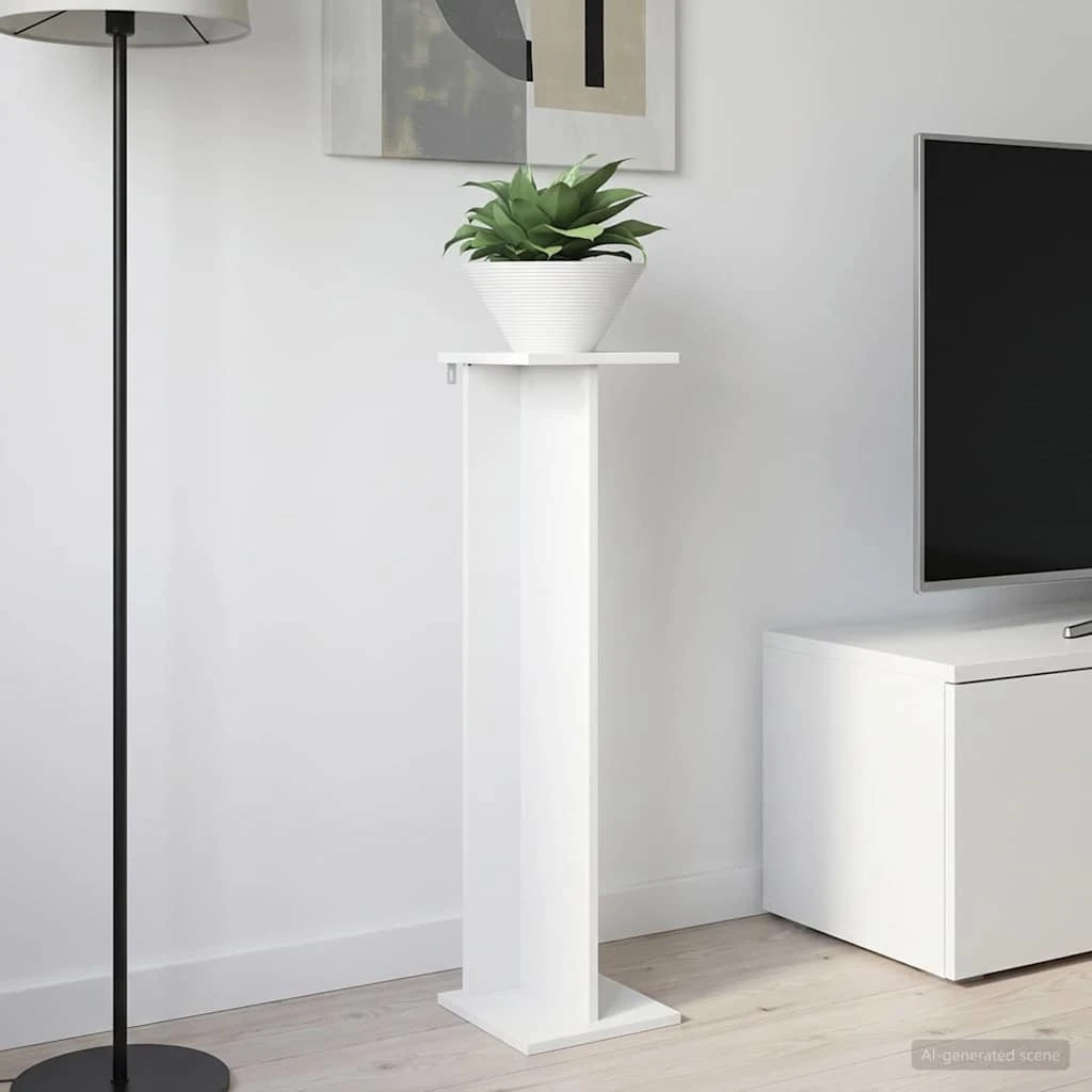 vidaXL Planteholder Hvid 25 x 25,5 x 100,5 cm i konstrueret træ