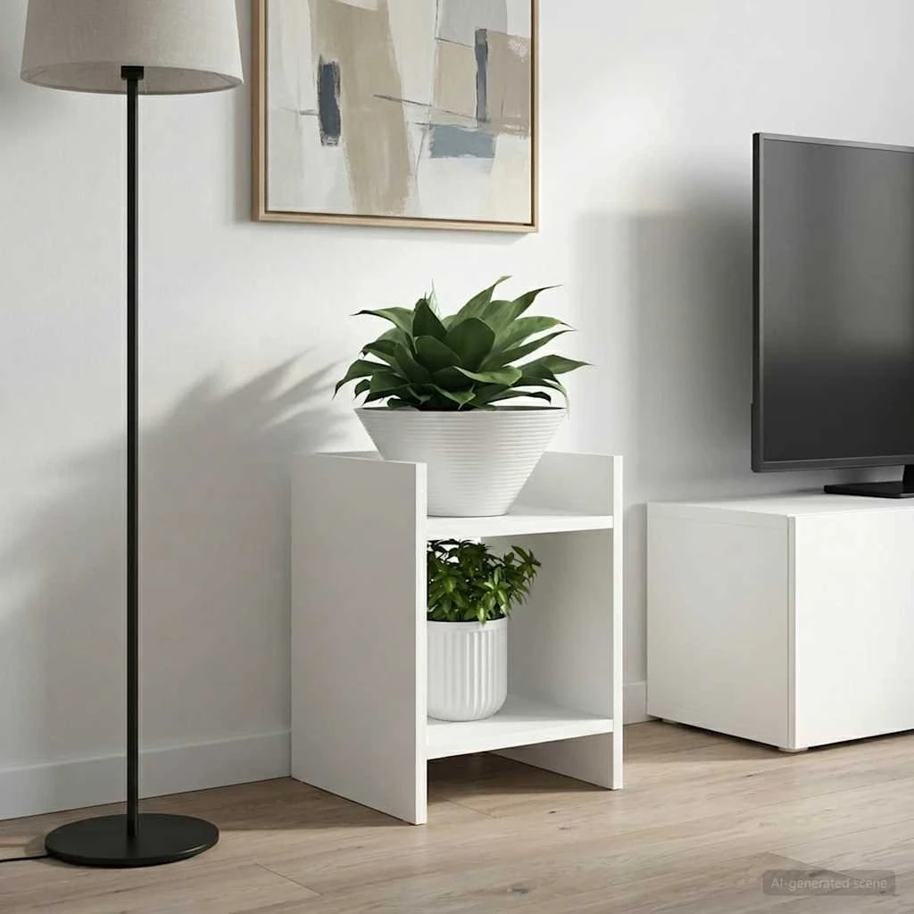 vidaXL Planteholder 2 stk. Hvid 30x30x40 cm i træ