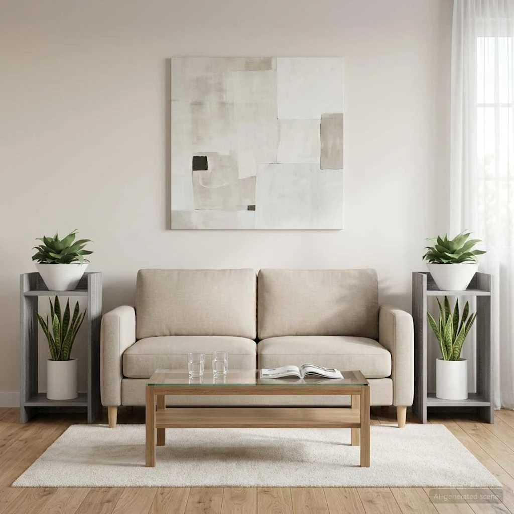 vidaXL Planteholder 2 stk. Grå Sonoma 30x30x60 cm