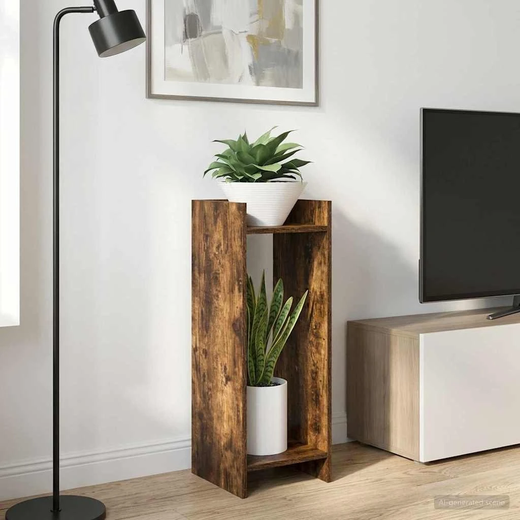 vidaXL Planteholder 2 stk. Røget eg 30x30x80 cm
