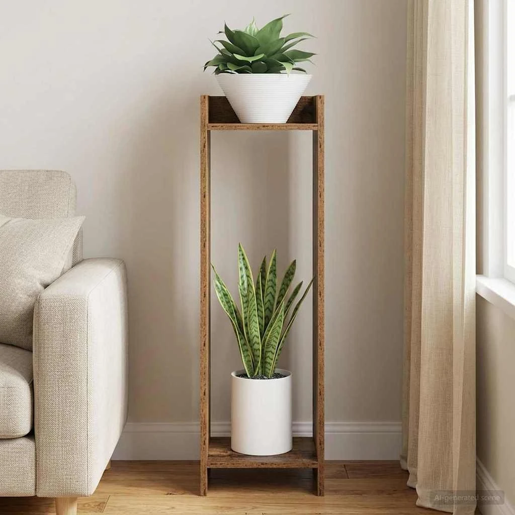 vidaXL Planteholder Gammelt træ 30x30x100 cm