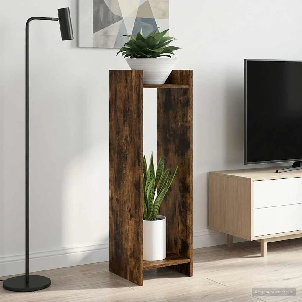 vidaXL Planteholder 2 stk. Røget eg 30x30x100 cm