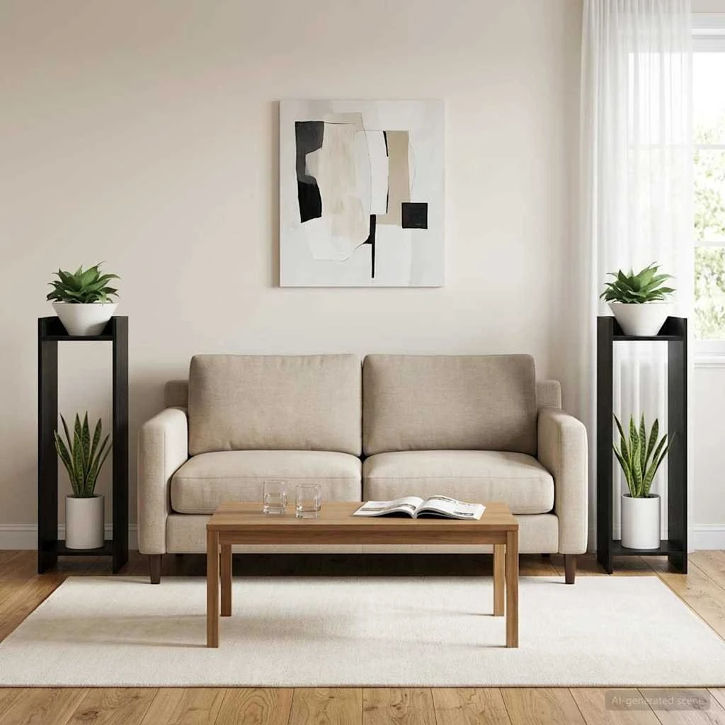 vidaXL Planteholder 2 stk. Sort eg 30x30x100 cm