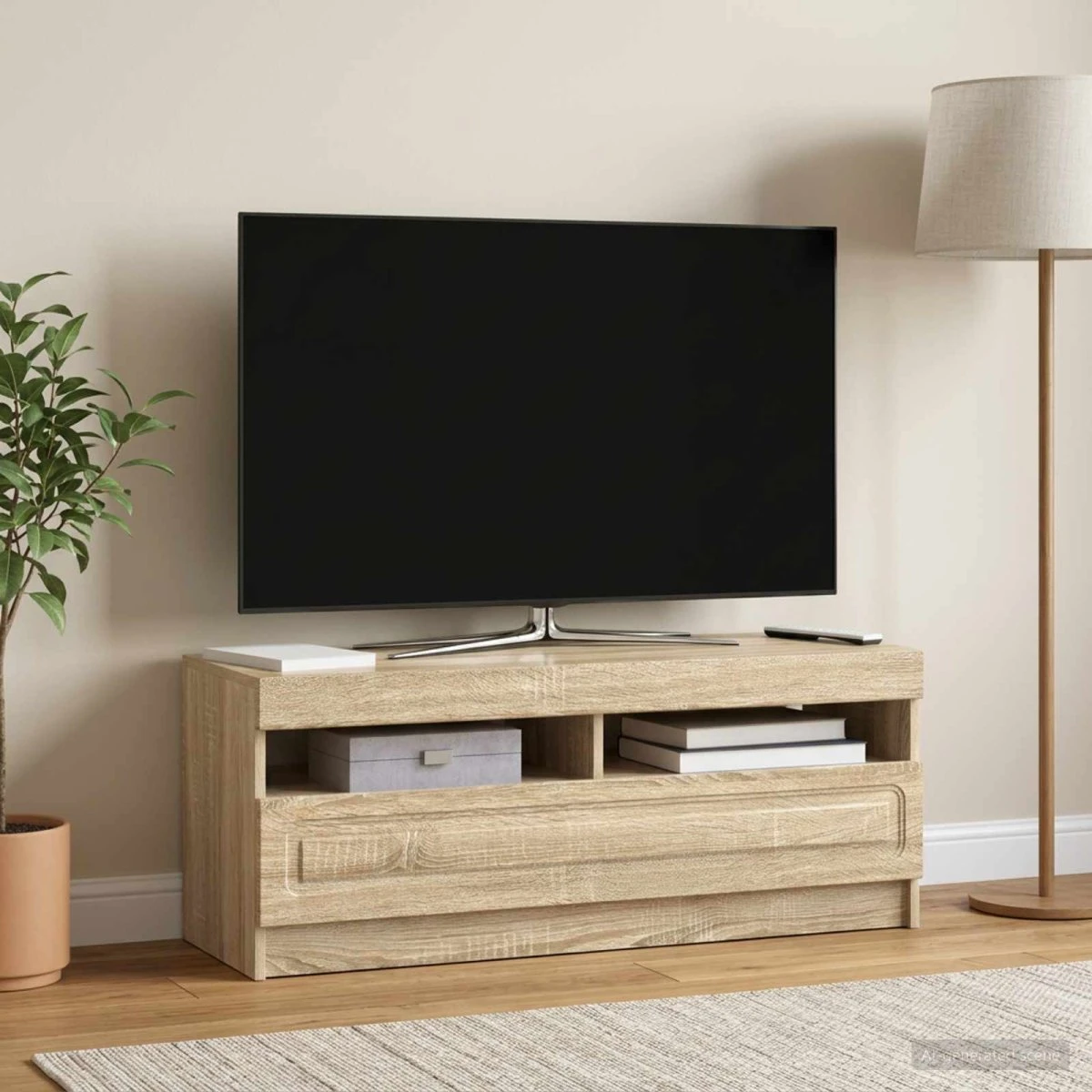 vidaXL LED TV-skab Sonoma-eg i konstrueret træ