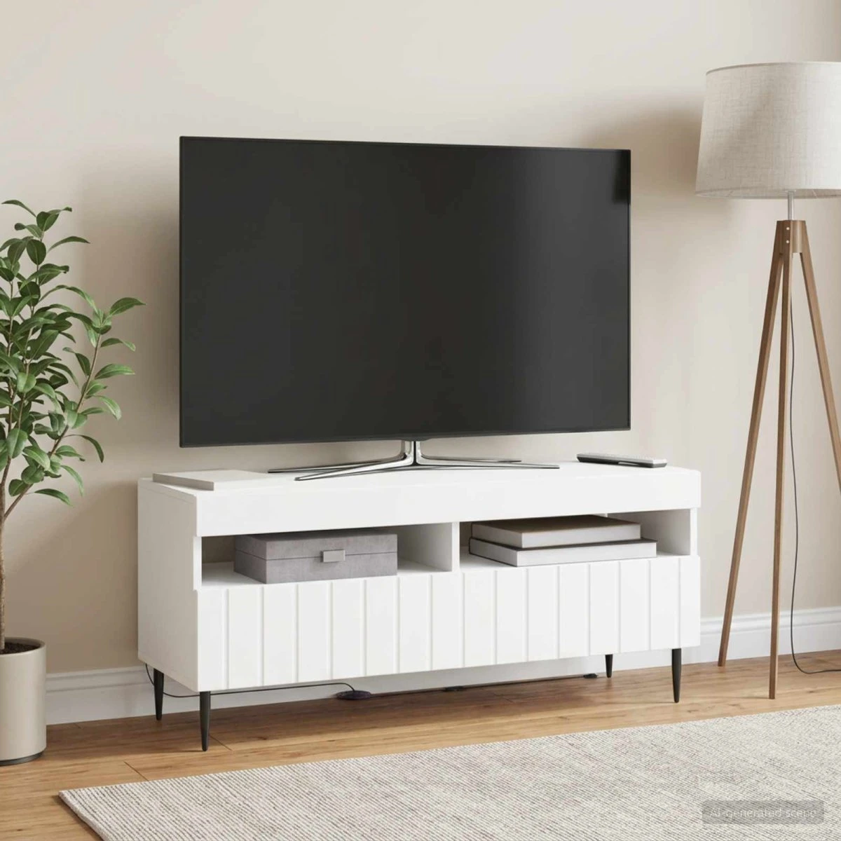 vidaXL LED TV-skab ZWOLLE 100x35x43 cm - Hvid