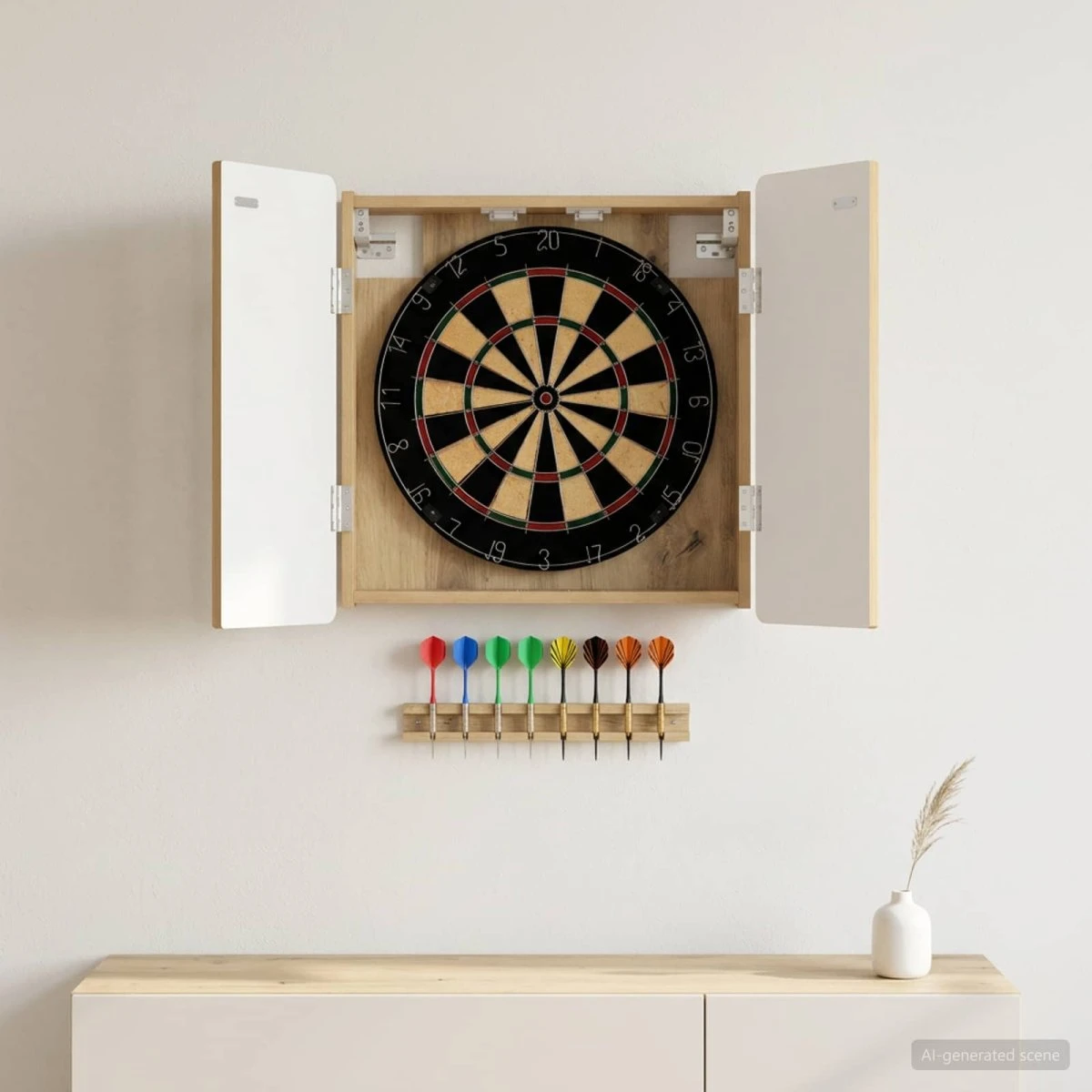 vidaXL Dartboard Skab ZWOLLE Artisan-eg 52,5 x 57,5 cm