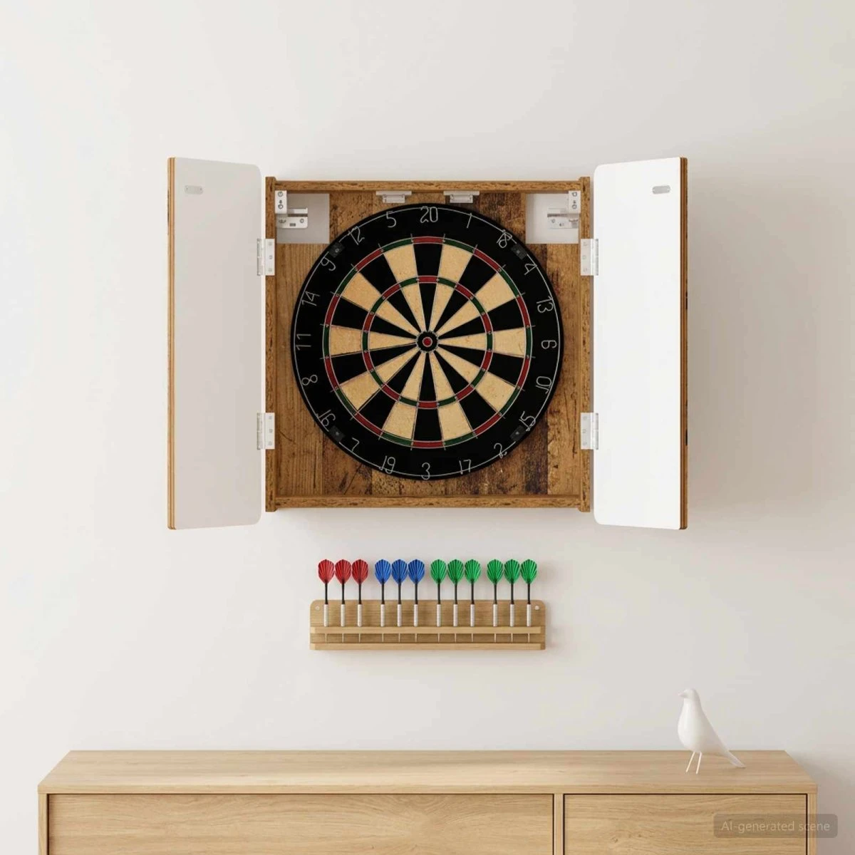 vidaXL Dartboard Skab ZWOLLE i gammelt træ, 52,5 x 57,5 cm