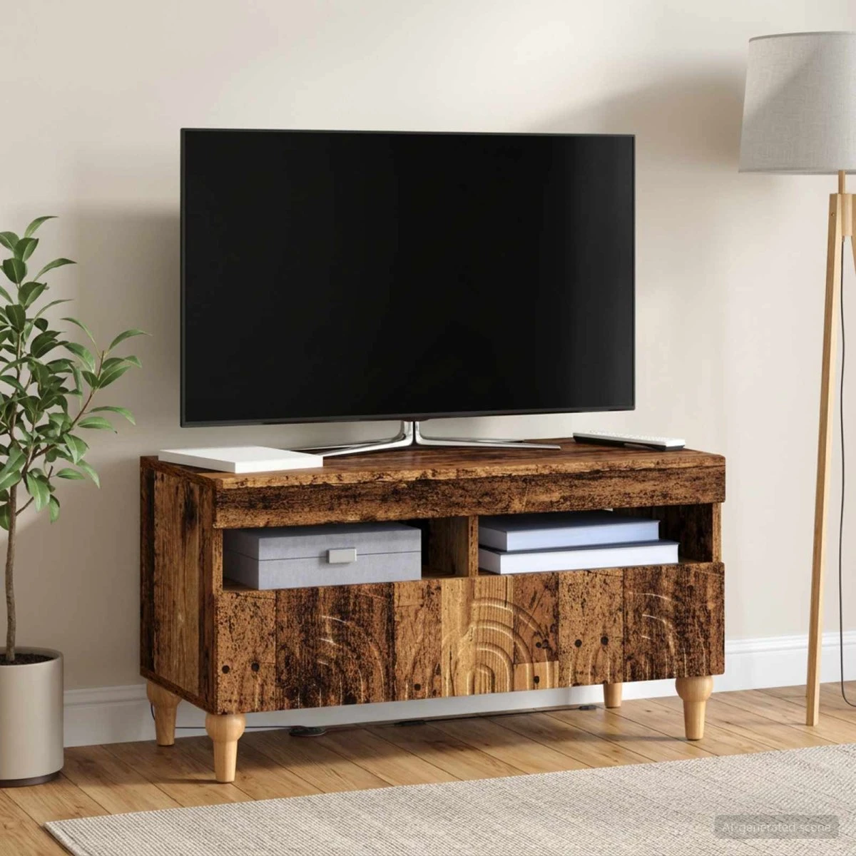 vidaXL LED TV-skab ALKMAAR Gammelt træ 81 x 35 x 43 cm