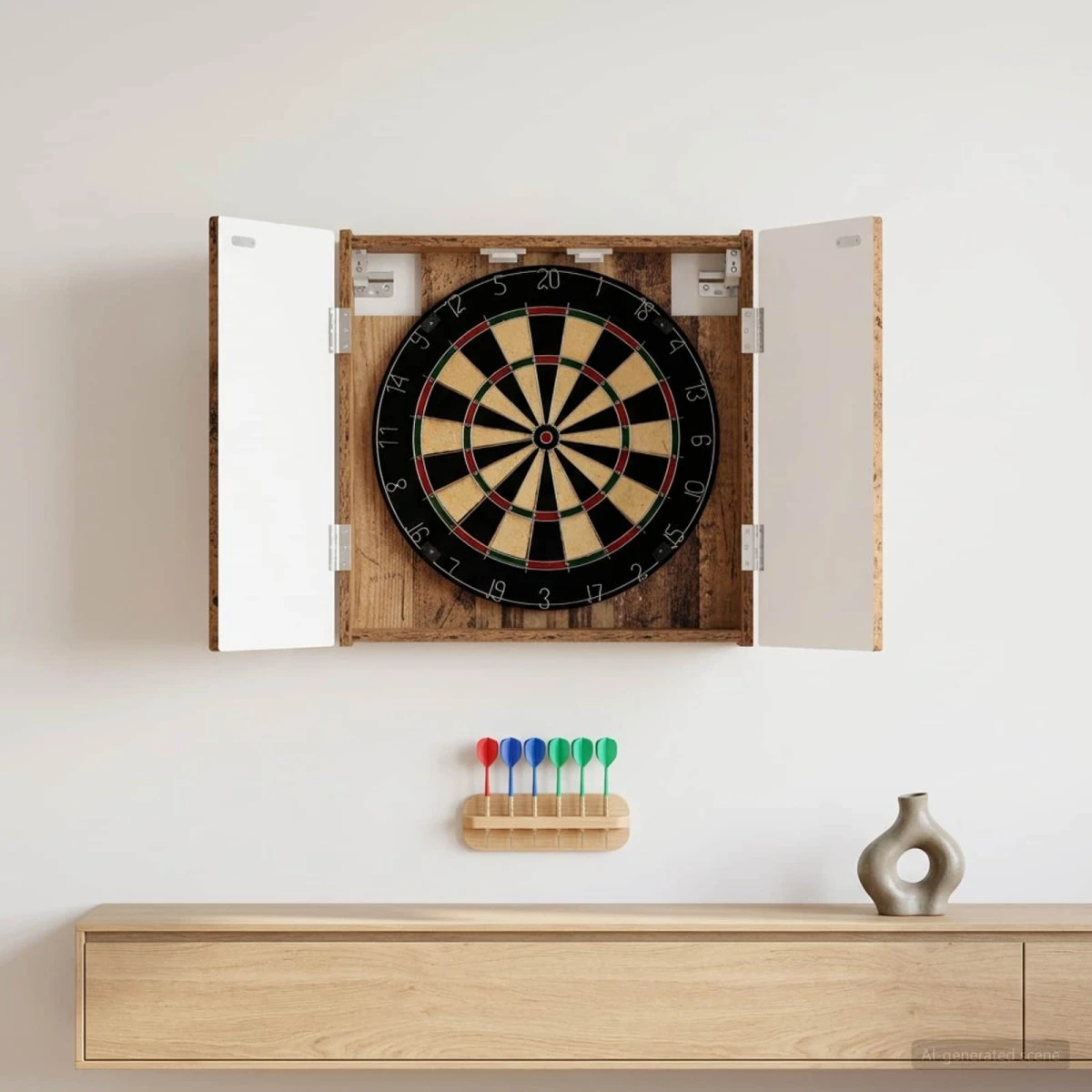 vidaXL Dartskab ALKMAAR i gammelt træ, 52,5 x 53,5 cm