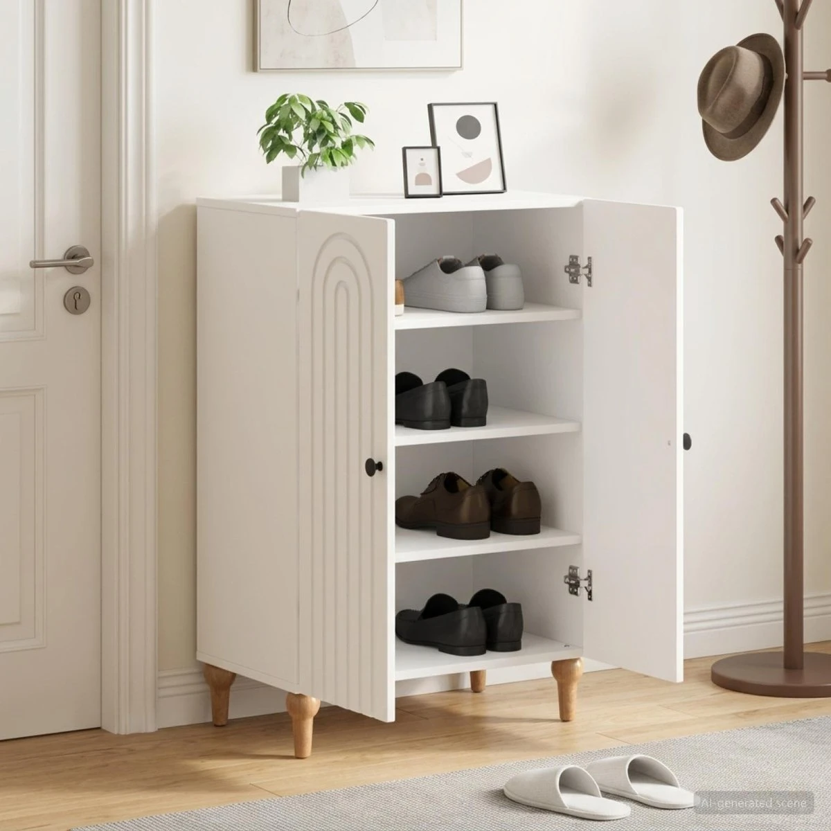 vidaXL Skoskab ALKMAAR 59,5 x 39,5 x 90 cm - Hvid