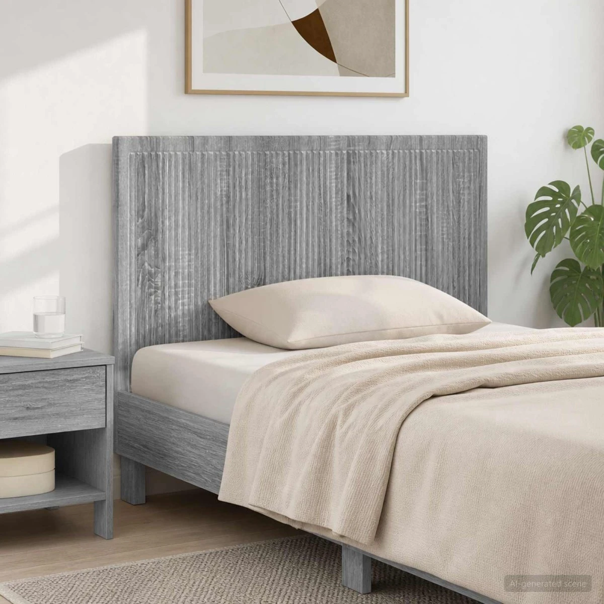 vidaXL Væghængt hovedgærde EDE Grå Sonoma 100x50 cm