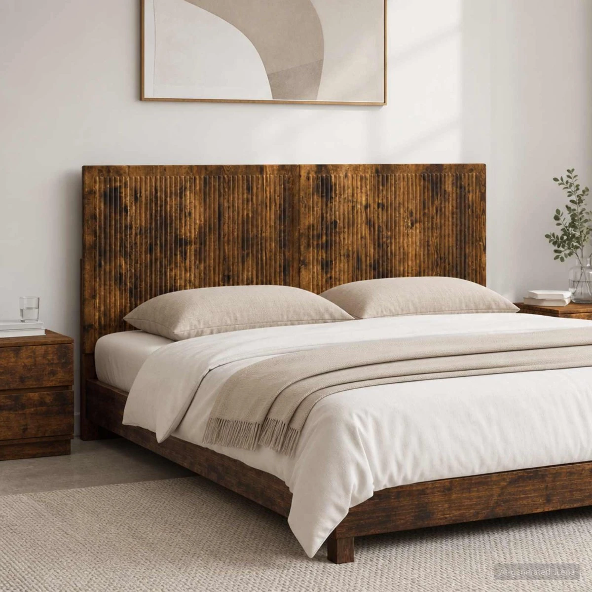vidaXL Væghængt hovedgærde EDE Røget eg, 140 x 50 cm