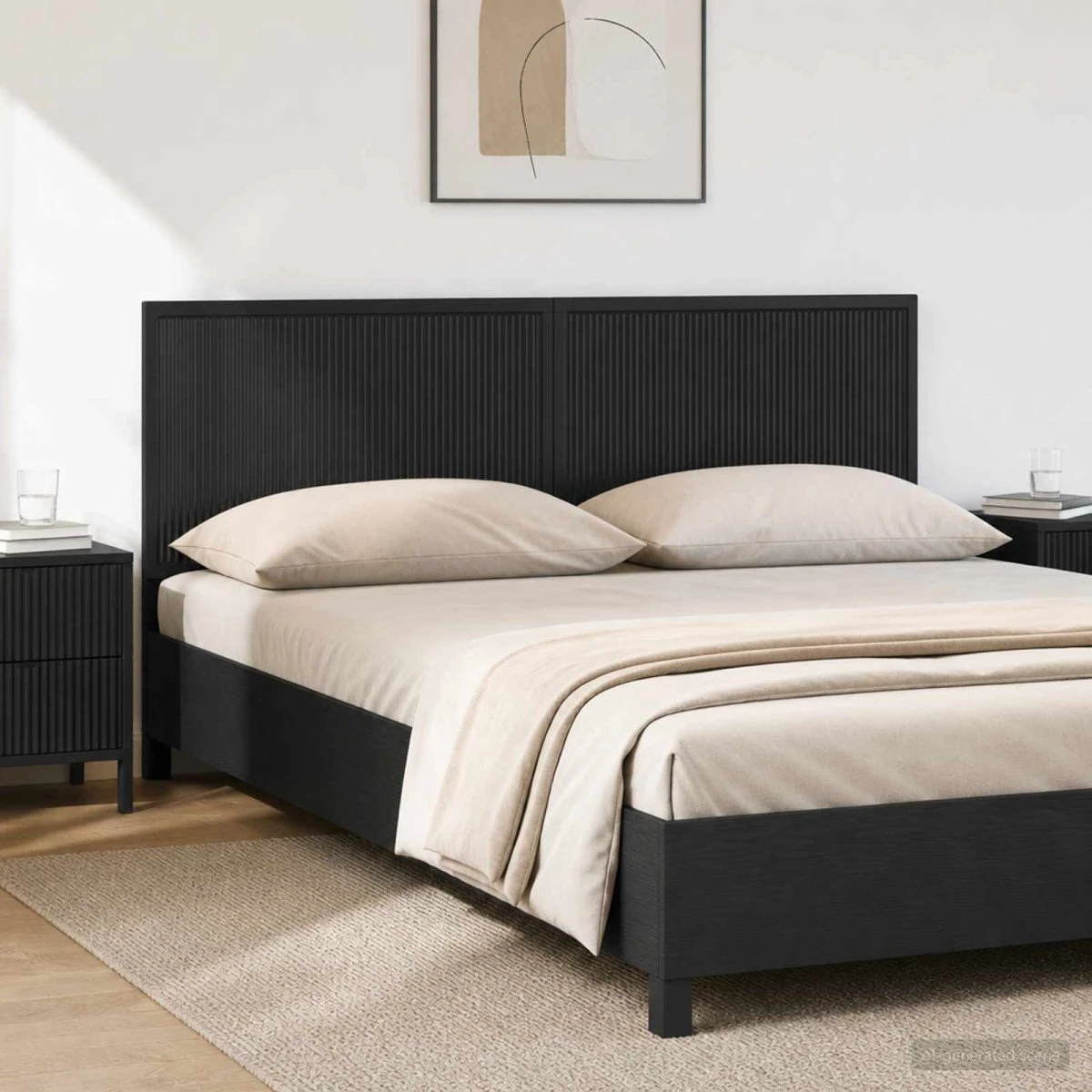 vidaXL Væghængt hovedgærde EDE Sort - 180 x 50 cm