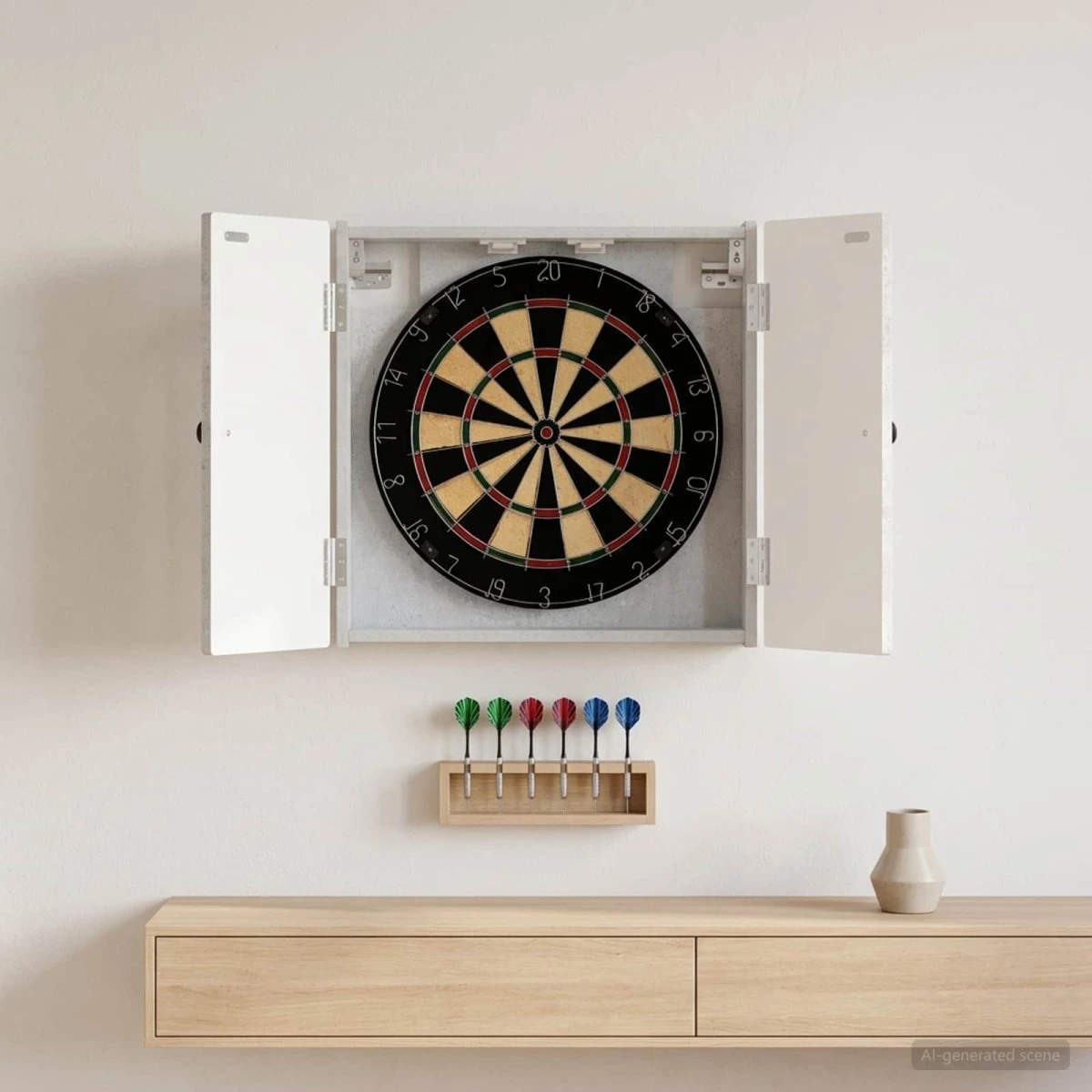 vidaXL Dartskab EDE Betongrå 52,5 x 53,5 cm