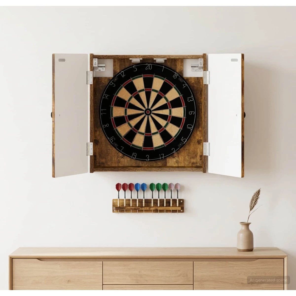 vidaXL Dartskab Røget Eg 52,5 x 10,5 x 53,5 cm