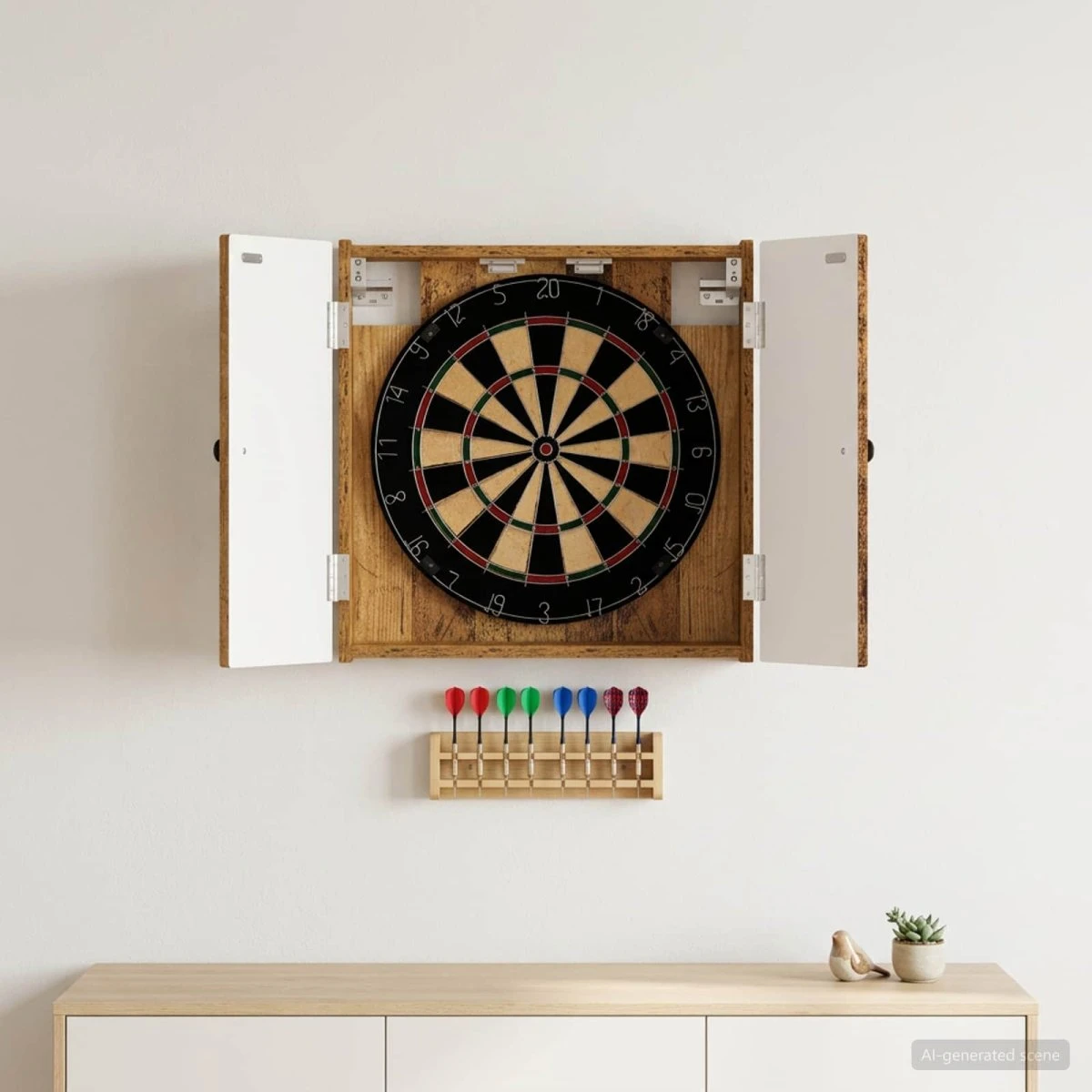 vidaXL Dartskab i gammelt træ, 52,5 x 10,5 x 53,5 cm