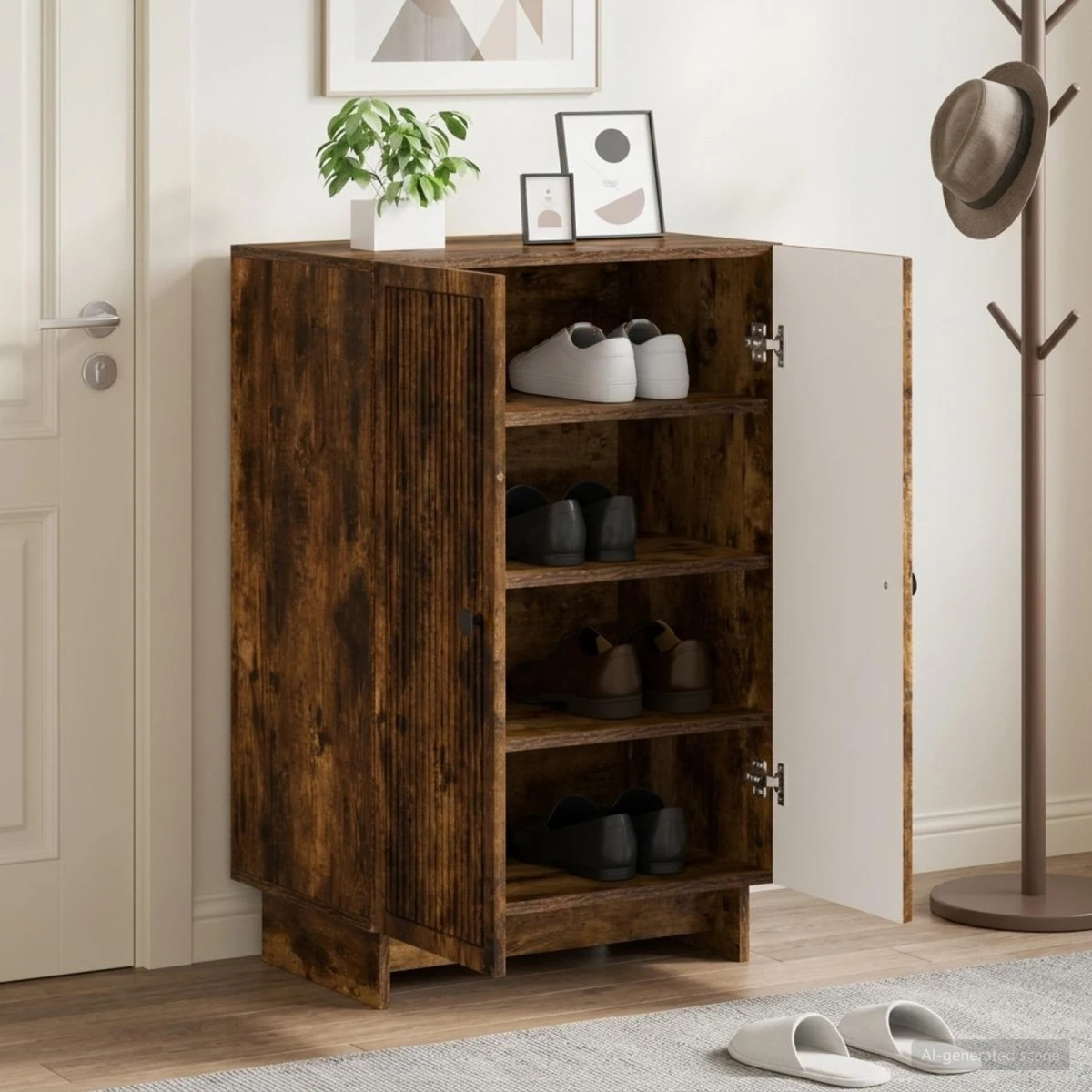 vidaXL Skoskab EDE Røget Eg 59,5 x 39,5 x 90 cm