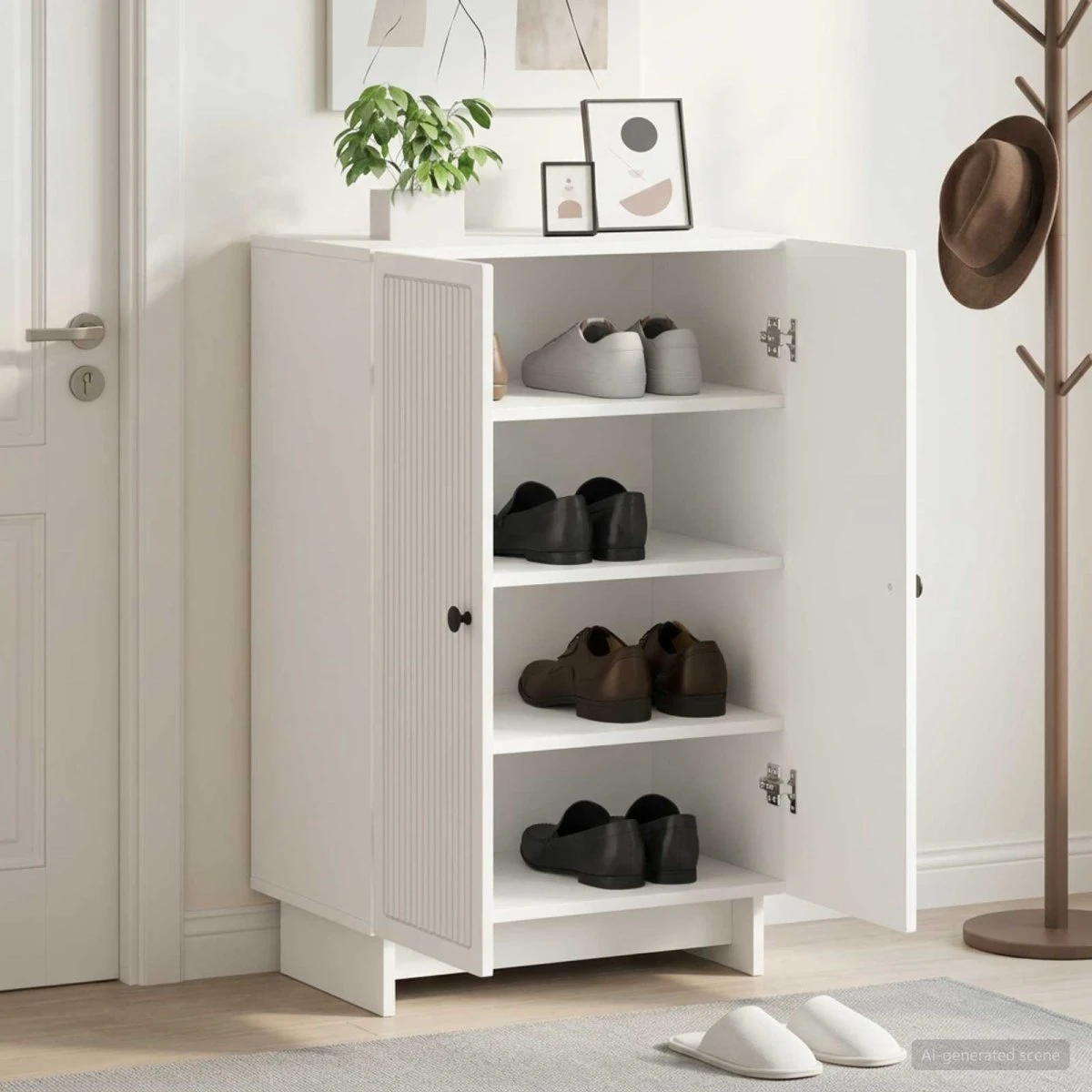 vidaXL EDE Skoskab - Hvid - 59,5 x 39,5 x 90 cm