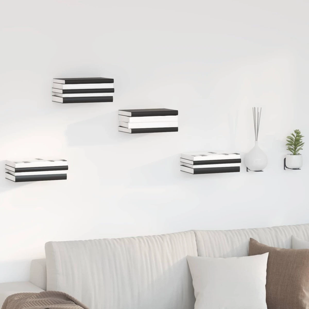 vidaXL Usynlig flydende hylde 8 stk. Antracit 6 x 11 x 6,5 cm