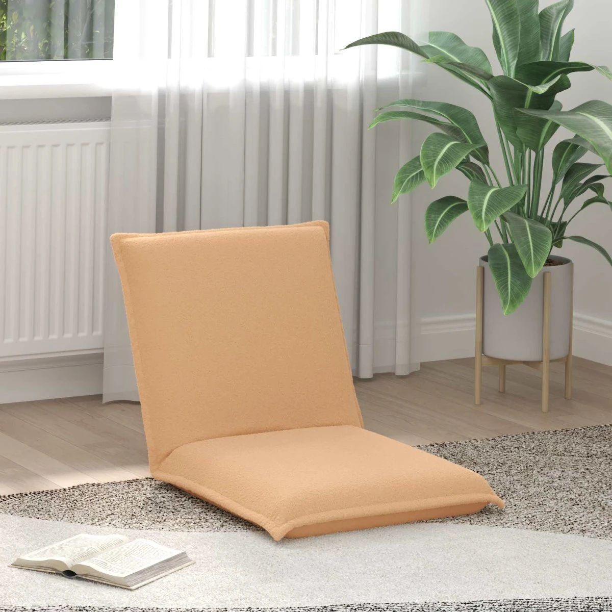 vidaXL Justerbar Gulvstol i Beige Uldstof