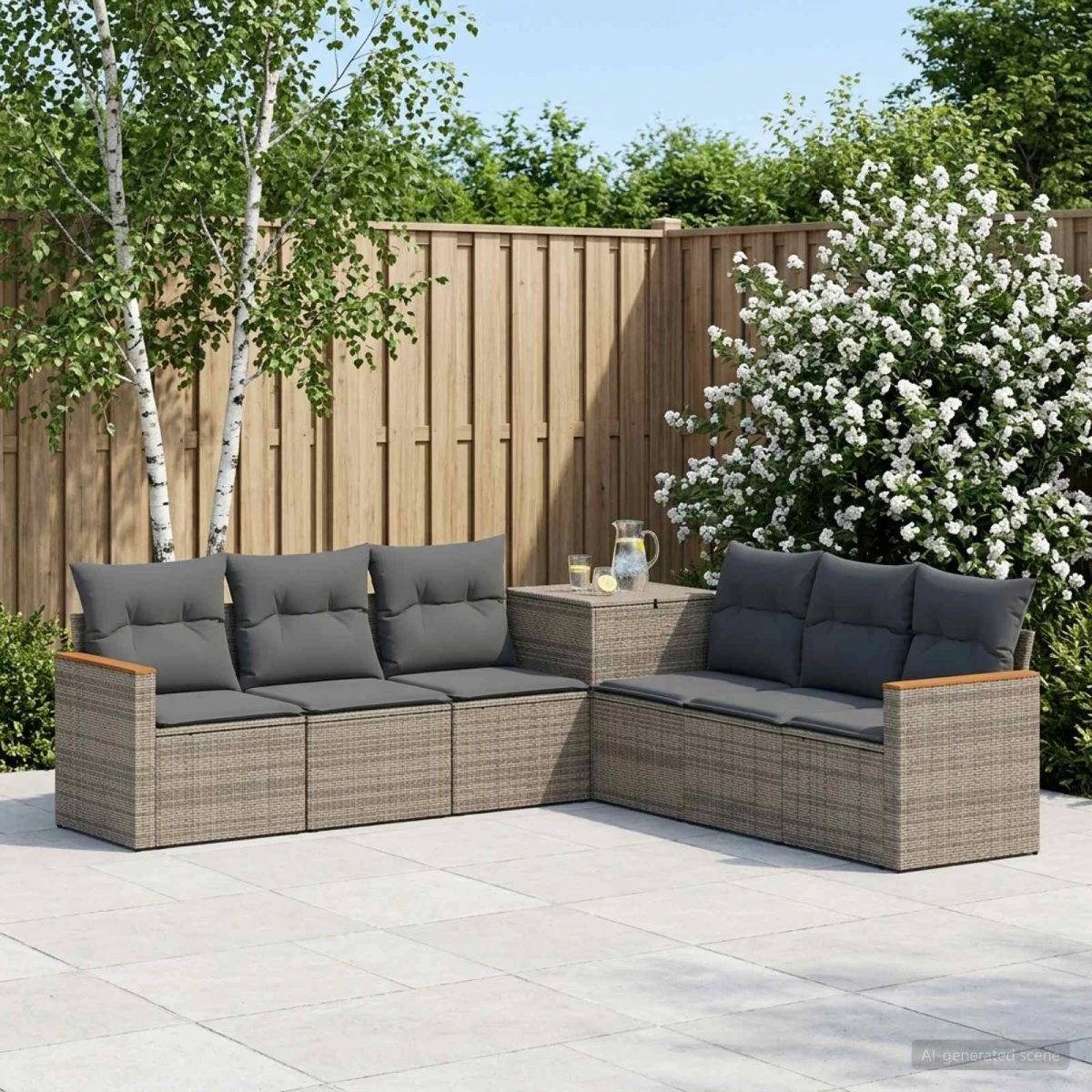 vidaXL Sofa Sæt 7 stk. Grå og Mørkegrå 123 x 62 x 69 cm